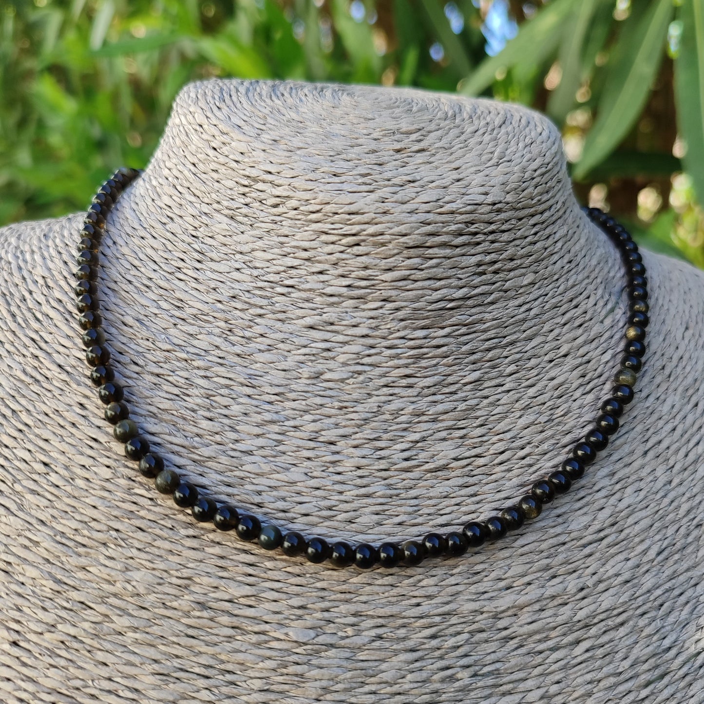 Golden obsidian necklace
