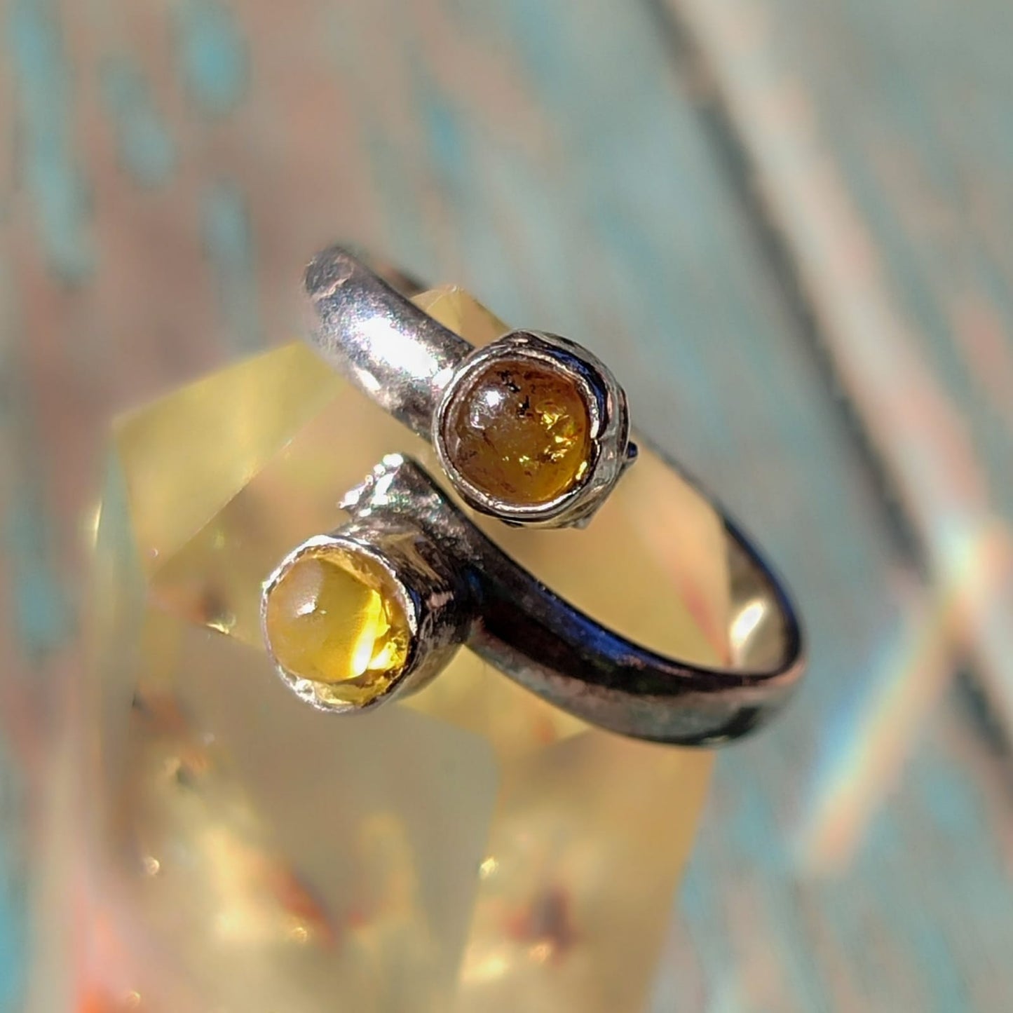 Anillo doble de Ámbar mexicano