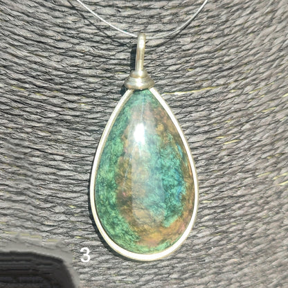 XL Huichol mantle tear obsidian pendant