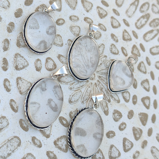 Colgante de Cuarzo Blanco | Joyería de la India