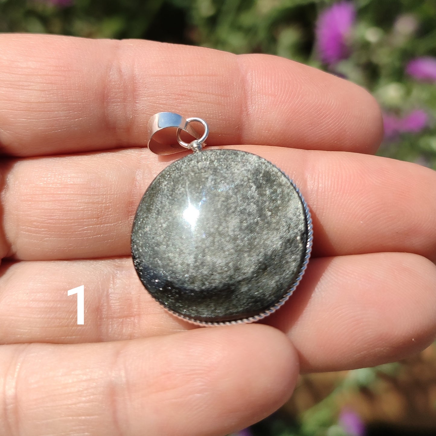 Pendentif obsidienne argent xl