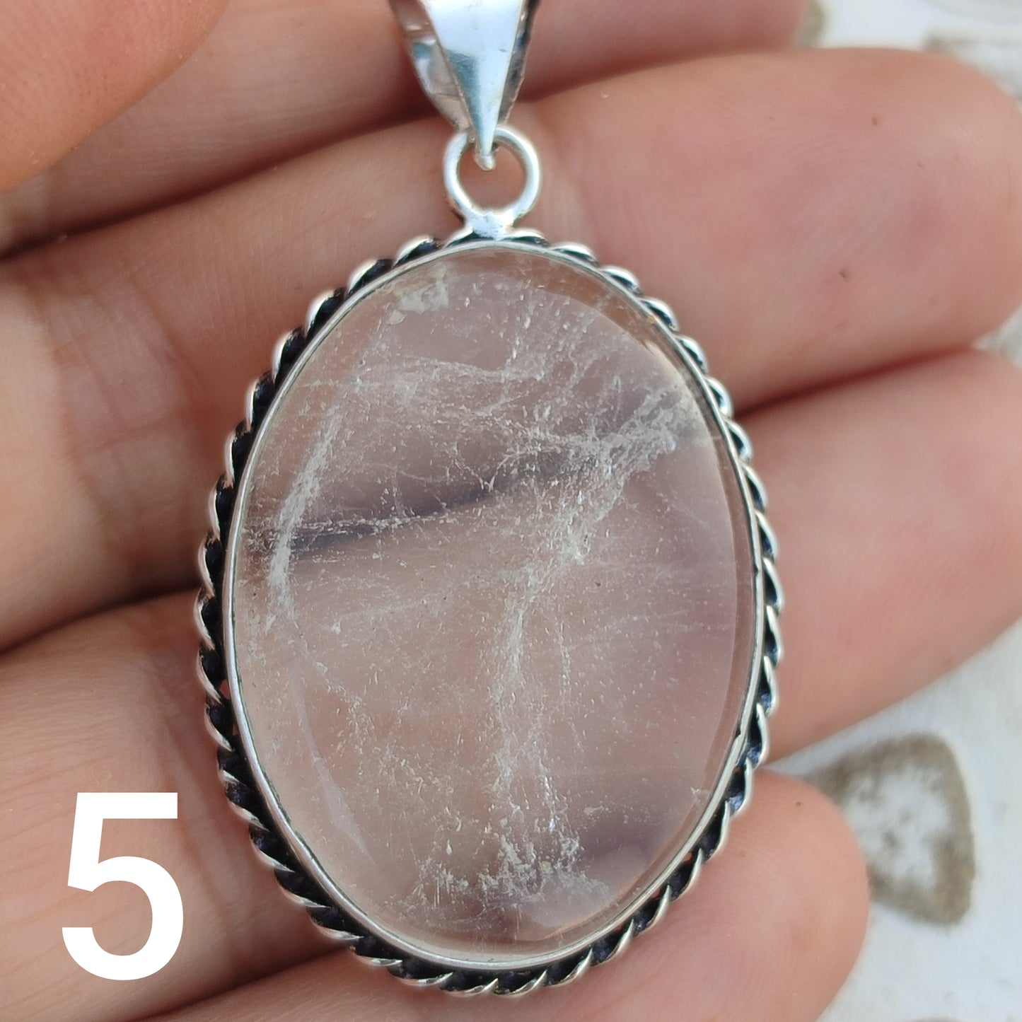 Colgante de Cuarzo Blanco | Joyería de la India