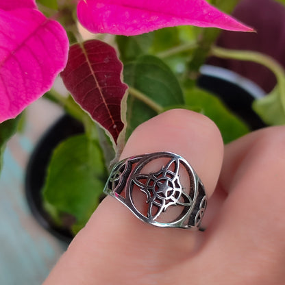 Anillo de nudo de bruja ancho