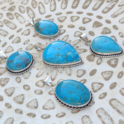 Colgante de Turquesa Natural | Joyería de la India