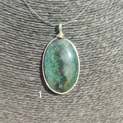 Colgante obsidiana manto huichol xl ovalado