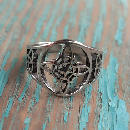 Anillo de nudo de bruja ancho