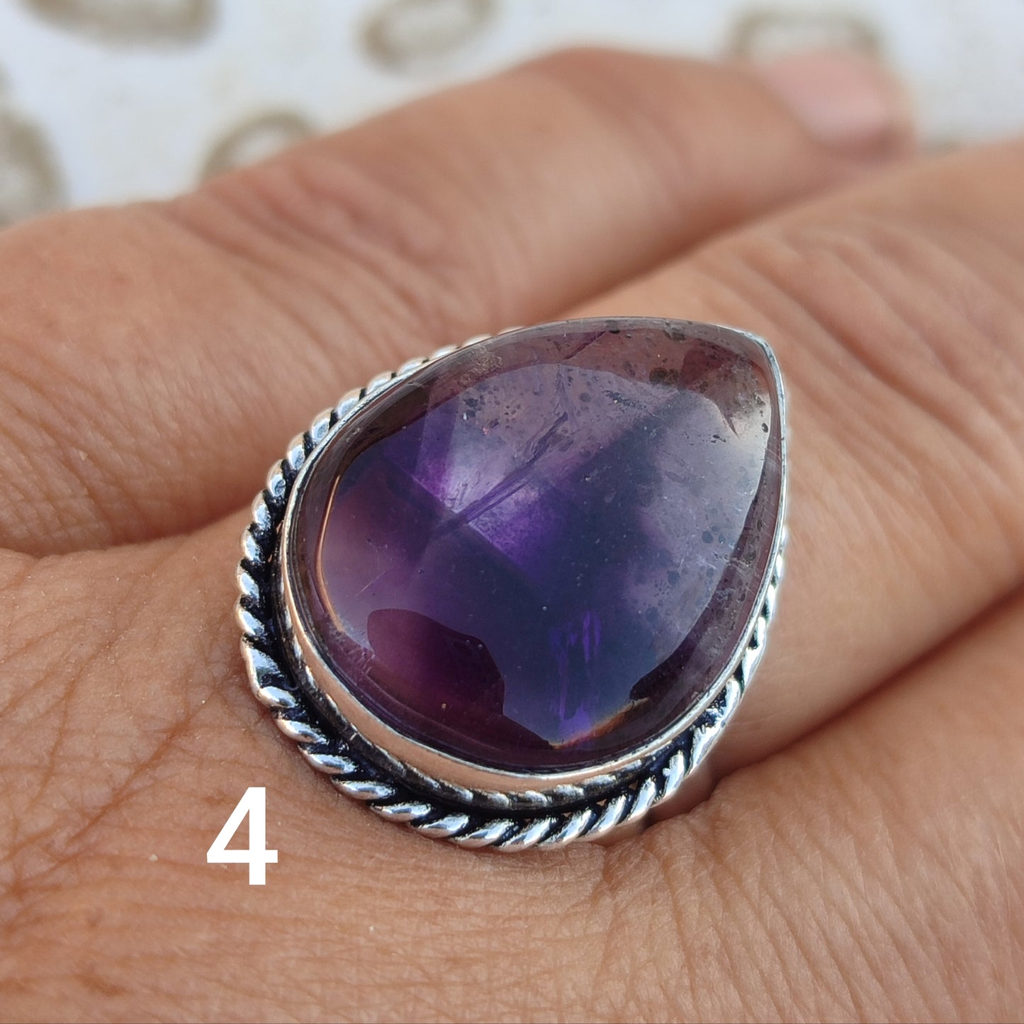 Anillo de Amatista Ajustable | Joyería de la India