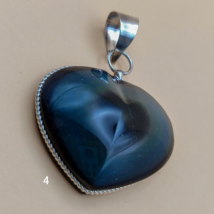 Colgante Corazón de Obsidiana Natural - Amuleto de Amor y Protección