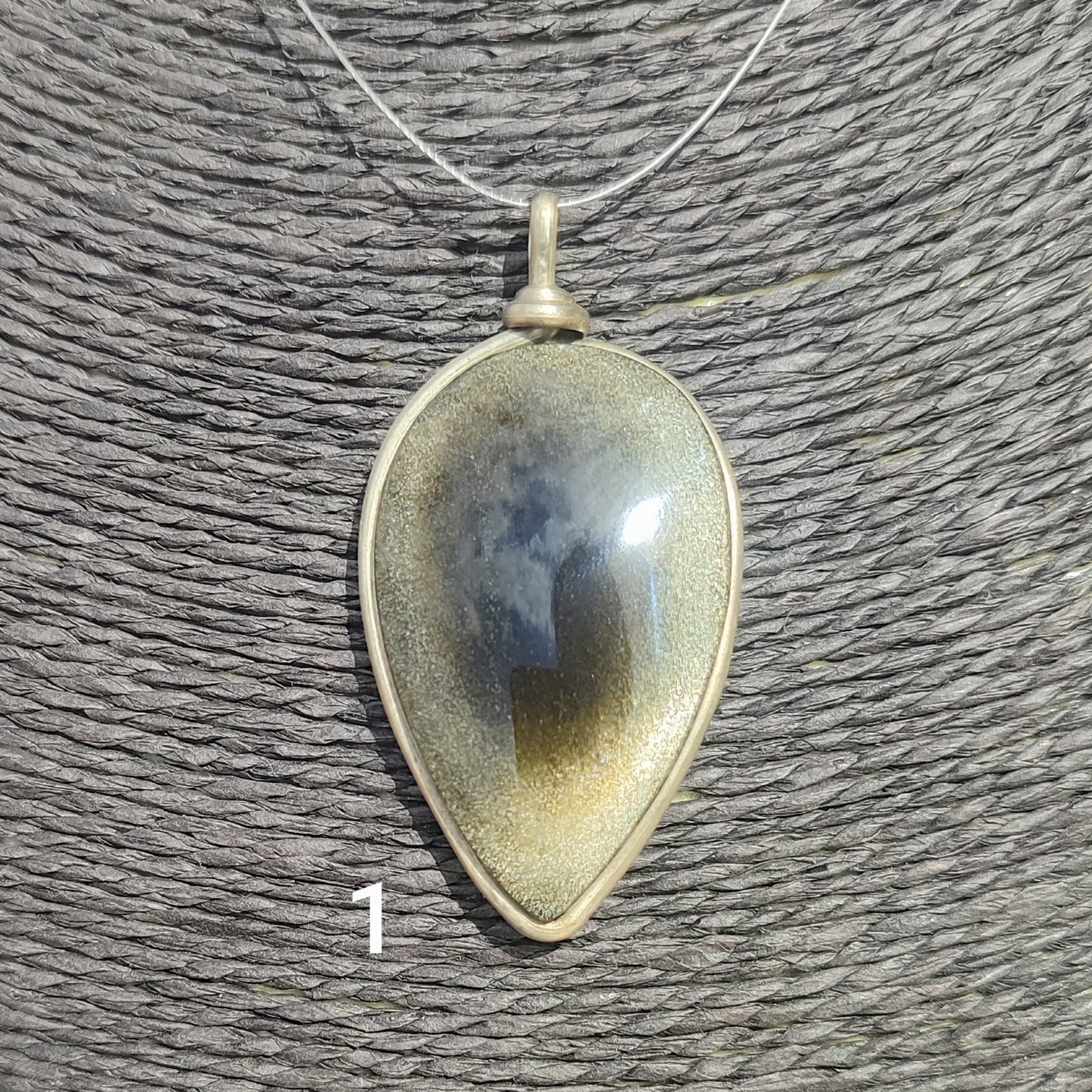 XL teardrop golden obsidian pendant